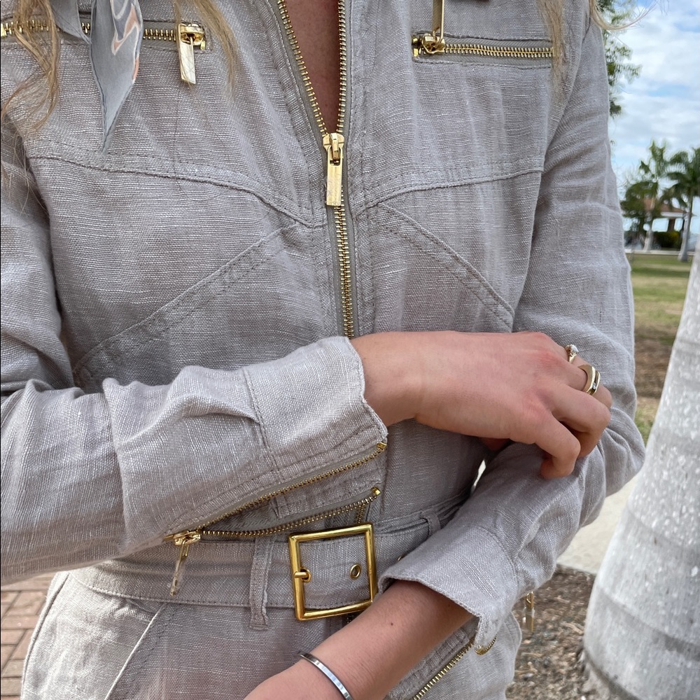 Weworewhat linen utility jumpsuit